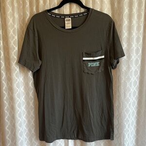#828 PINK Victoria's Secret Charcoal Tee with Pocket